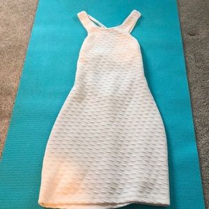 White bodycon dress with beautiful back design